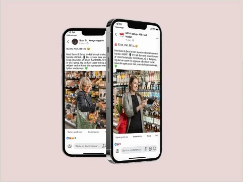 MENY social media posts on two phones